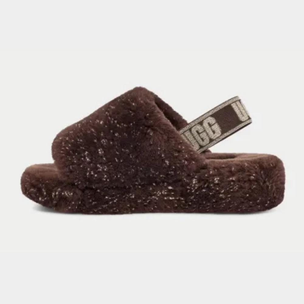 UGG Women's Fluff Yeah Sparkle, Burnt Cedar,‎ Size 7 -New in Box - Picture 6 of 16